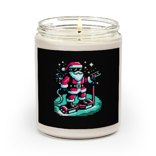 Witty 8-Bit Cyberpunk Santa Scented Candles