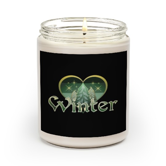 Winter Heart Evergreen Retro Sunset Scented Candles