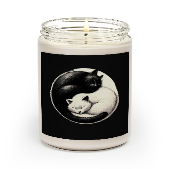 Yin and yang cats sleeping Scented Candles