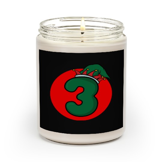 Age 3 Happy Birthday Kid - Third Xmas Number Scented Candles