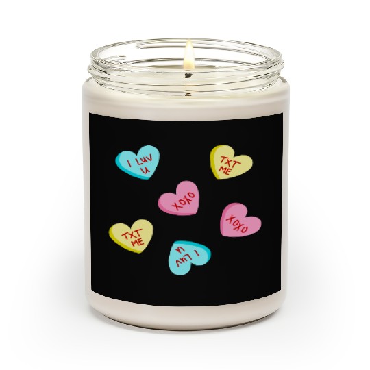 Sweet Candy Hearts Valentines Day Scented Candles