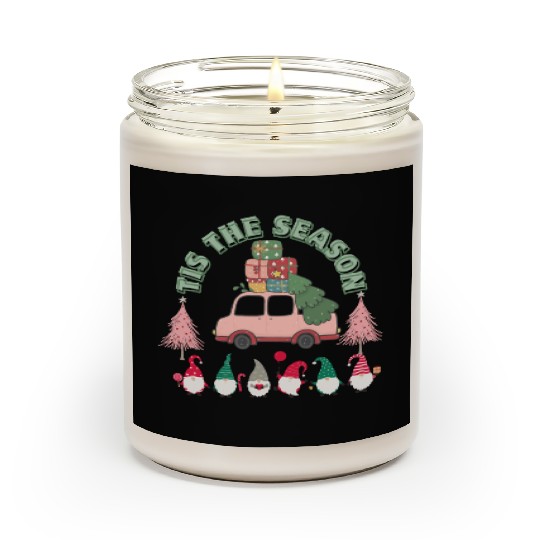 Tis The Season Xmas vintage art Scented Candles