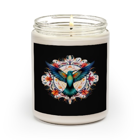 Hummingbird Mandala Art Scented Candles