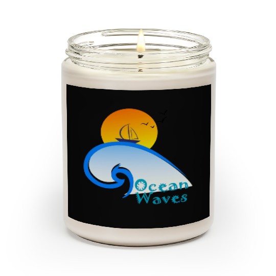 Minimalist Nature Ocean Waves Scented Candles