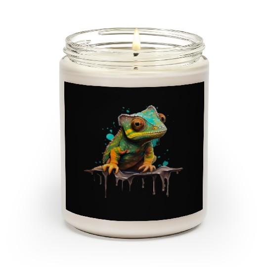 Cute Chameleon for Lizard Pet Lover Scented Candles