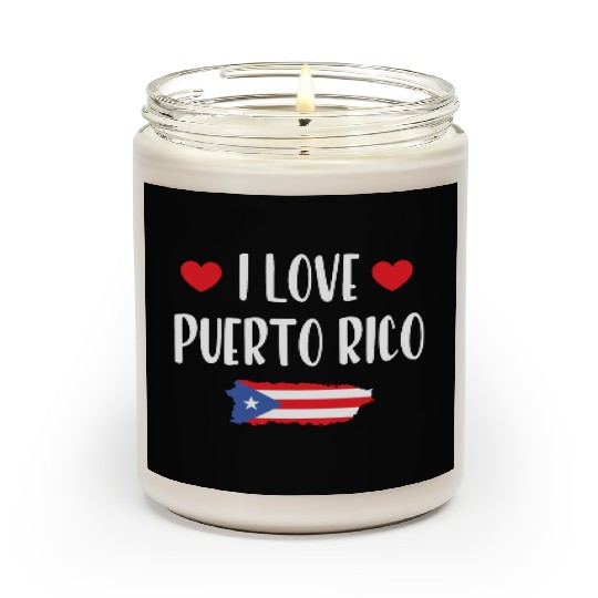 I Love Puerto Rico pride heart Scented Candles