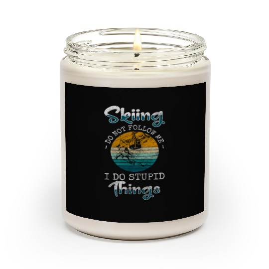 Skiers Mountain Winter Vacation Scented Candles