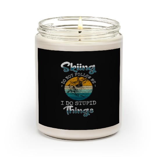 Skiers Mountain Winter Vacation Scented Candles