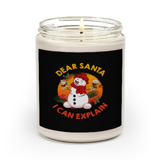 Schneemann Dear Santa I can Explain Funny Scented Candles