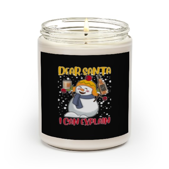 Snowman Dear Santa I can Explain Funny Scented Candles