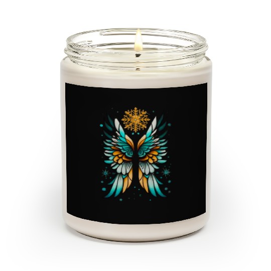 Angel Wings Embracing Snowflakes Scented Candles