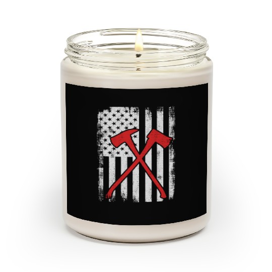US Patriotic Firefighter Scented Candles