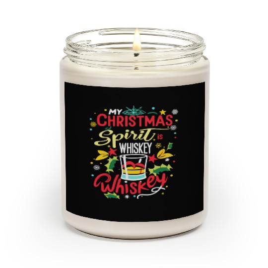 Santa My Christmas Spirit Is Whiskey Whiskey Scented Candles