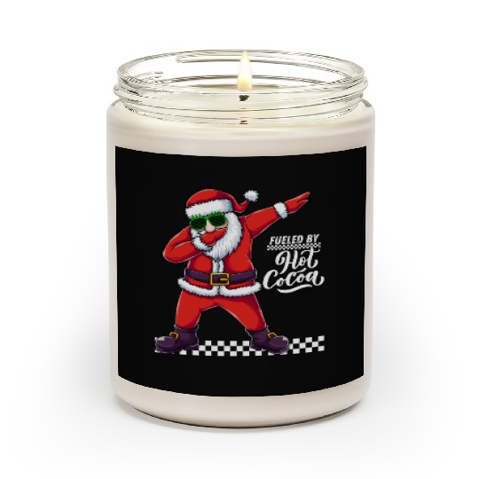 Fueled by Hot Cocoa, dabbing Santa Scented Candles