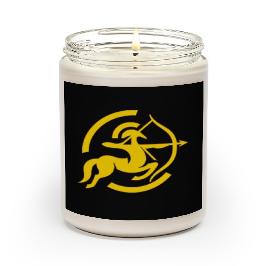 Zodiac Sagittarius Arc Icon Minimalistic Gold Scented Candles