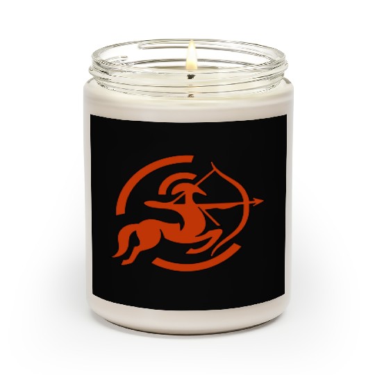 Zodiac Sagittarius Arc Icon Minimalistic In Red Scented Candles