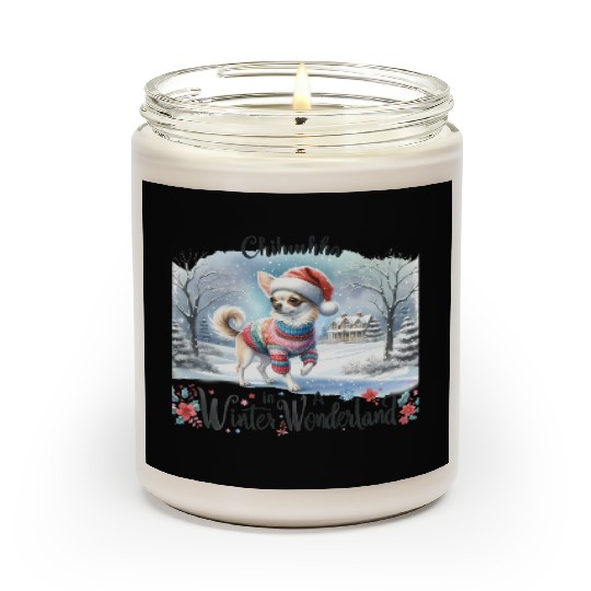 Chihuahua In a Winter Wonderland Scented Candles
