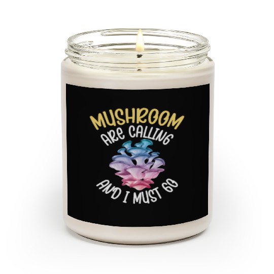 Funny Mushroom Hunting Fungi Mycologist Hiking Scented Candles