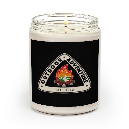 Outdoor Adventure Camper Camping Campfire Tent Scented Candles