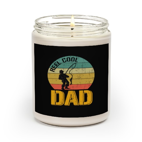 Mens Reel Cool Dad Scented Candles Funny Fisherman Christmas