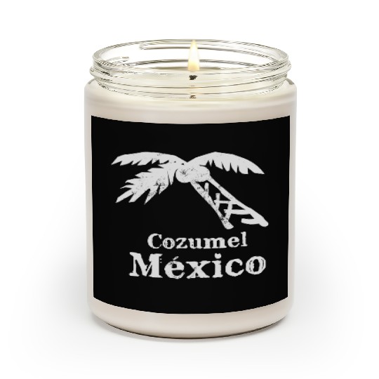 Cozumel Mexico Palm Tree Vacation Trip Beach Men Scented Candles