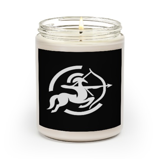 Zodiac Sagittarius Arc Icon Minimalistic White Scented Candles