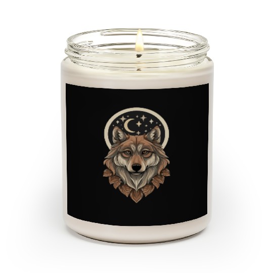 Wolf Moon Stars Design Scented Candles