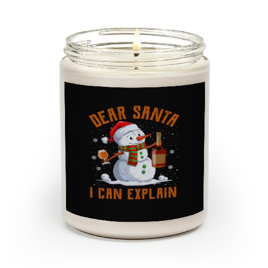 Snowman Dear Santa I can Explain Funny Snow Scented Candles