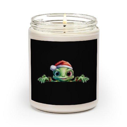 Winter Frog in a Santa Hat Scented Candles