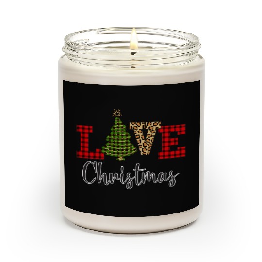 Green Buffalo Plaid Christmas Tree Scented Candles