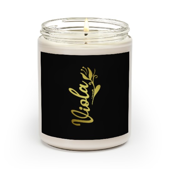 Viola Name Faux Gold Tulip Flourish Scented Candles