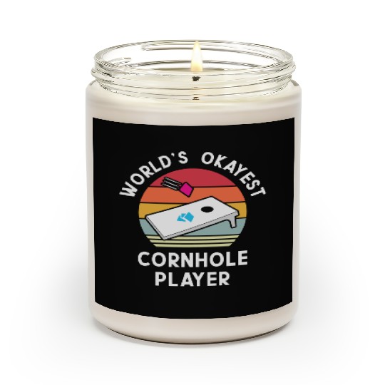 Okayest Cornhole Player Men Women Scented Candles