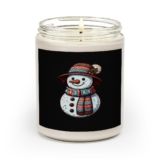 Winter Wonderland: Charming Snowman Illustration Scented Candles