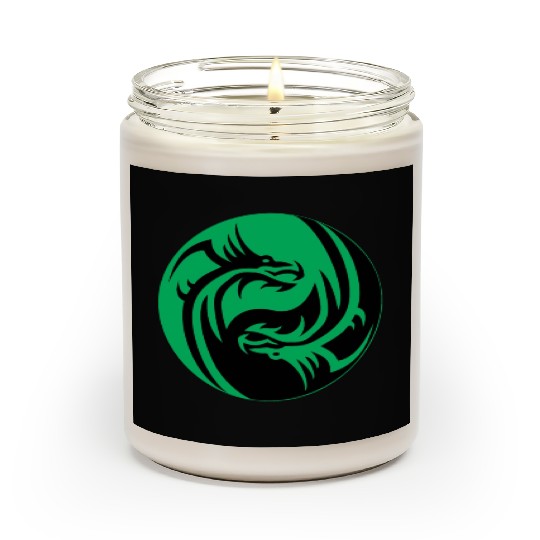 tow Dragonball in circle green and black Scented Candles