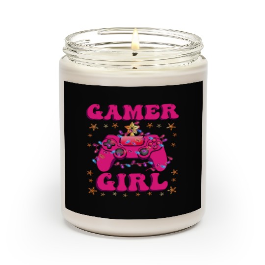 Gamer Girl Christmas Gamer Video Game X-Mas Scented Candles