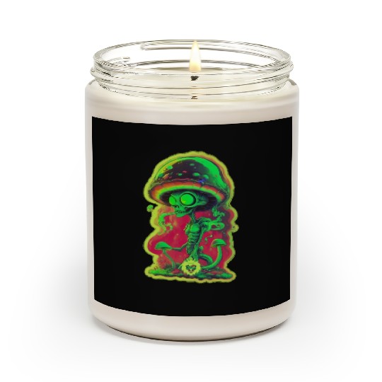Psychedelic mushroom alien Scented Candles