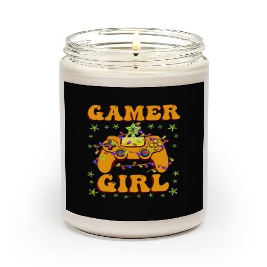 Gamer Girl Christmas Gamer Video Game X-Mas Scented Candles