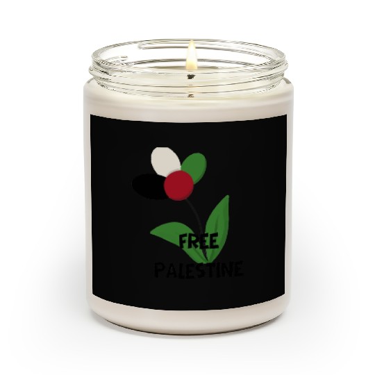 Free Palestine,Flag-colored rose ,watermelon color Scented Candles