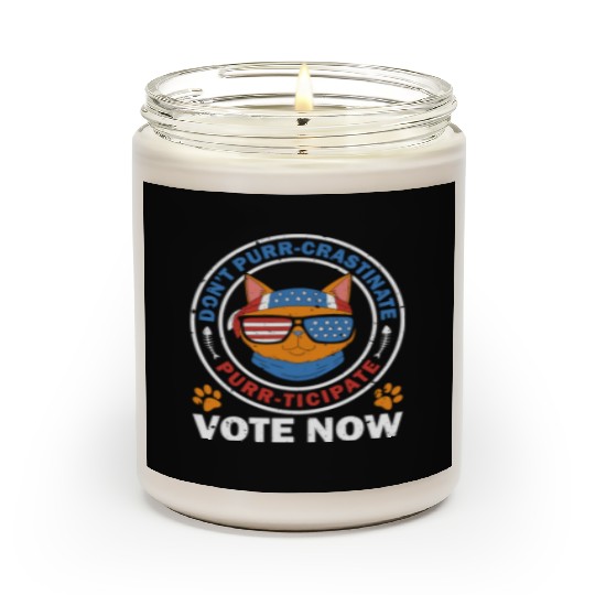 Don't Purr-crastinate American Flag Voter Cat Vote Scented Candles