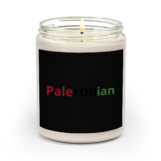Free Palestine, red black and green, watermelon Scented Candles