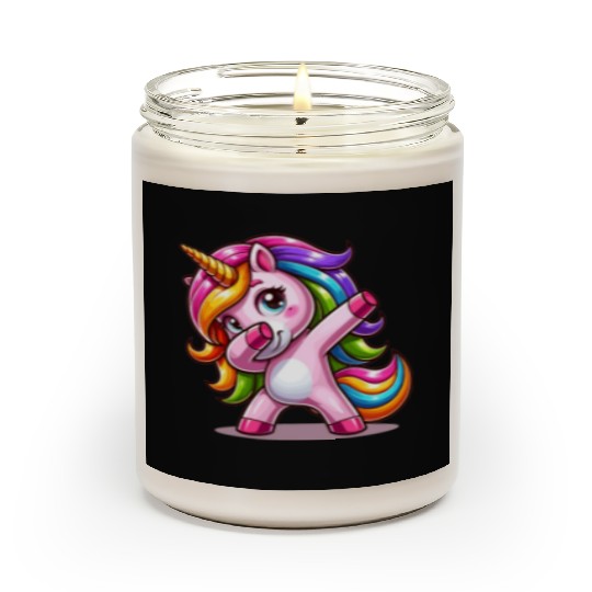 Dabbing Unicorn Dab Move Dancing Rainbow Unicorn Scented Candles