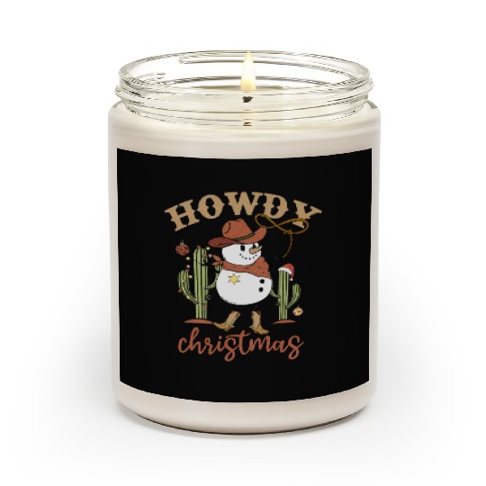 Snowdy Howdy Snowman Cowboy Christmas Western Scented Candles