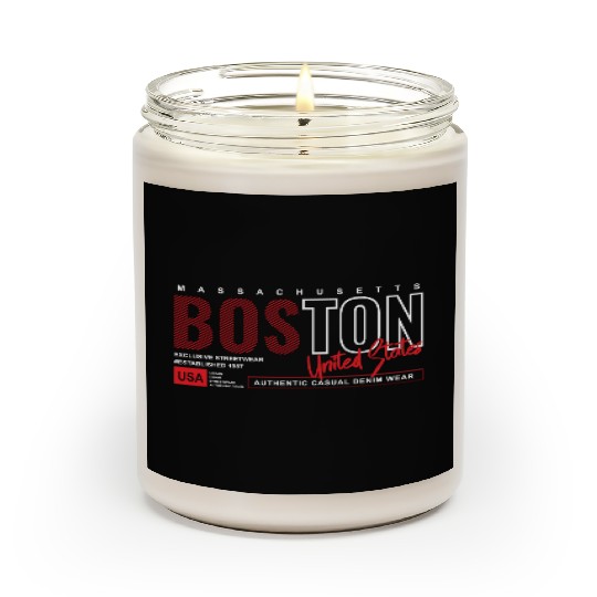 Boston Massachusetts Authentic Casual Denim Wear Scented Candles
