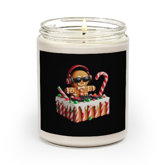 Gingerbread DJ Booth Christmas Holiday Candy Cane Scented Candles