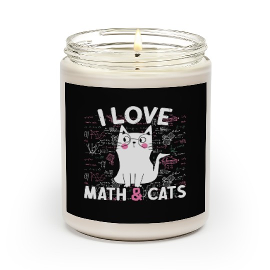 I Love Math and Cats Feline Lover Scented Candles