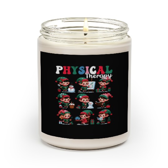 Christmas Gnome Santa Physical Therapy Xmas Scented Candles