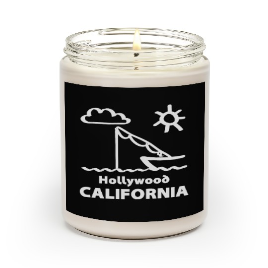 Hollywood California Fishing Souvenirs Gifts Scented Candles