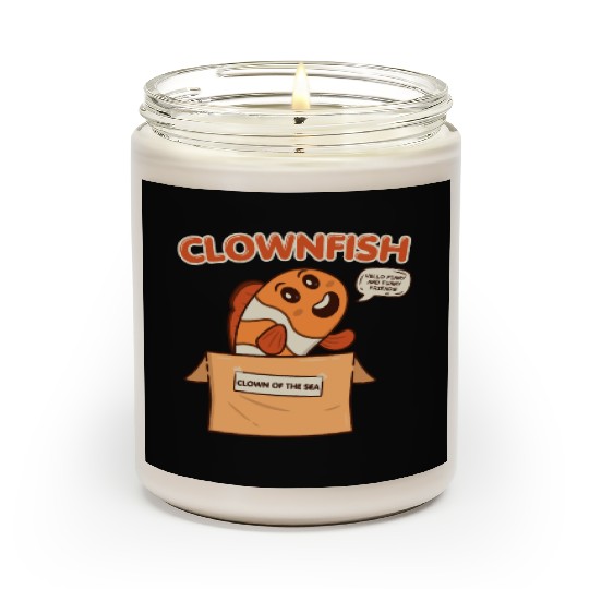 Clownfish Clown Of Sea Funny Fish Cute Coral Reef Scented Candles