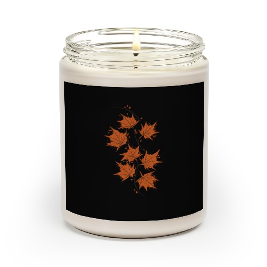 Brown Maple Leaves Scented Candles