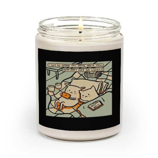 Lucky Cat Couple Lover Funny Kitty Motivation Love Scented Candles